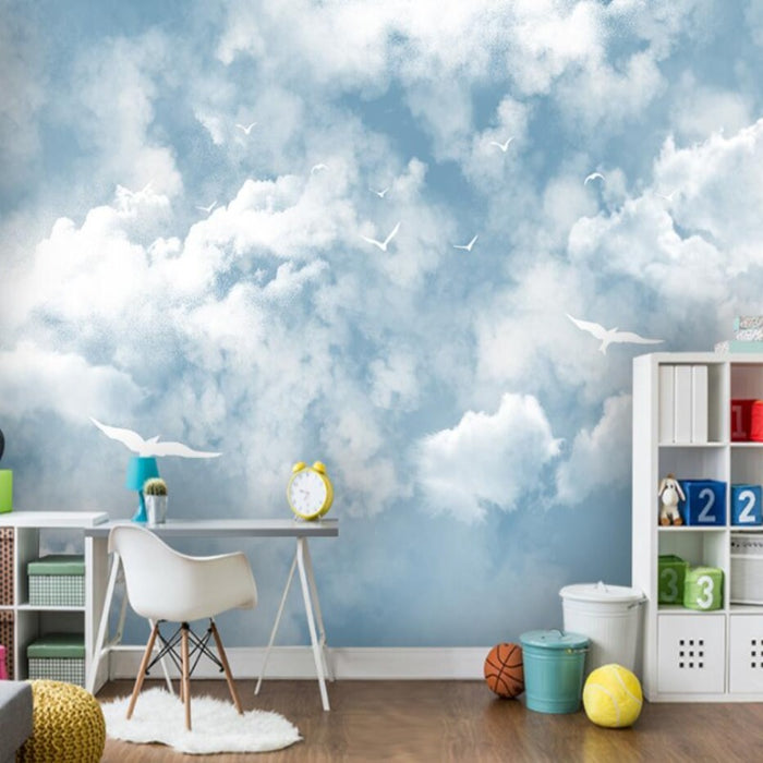 Blue Cloudy Skies Scenery Wallpaper