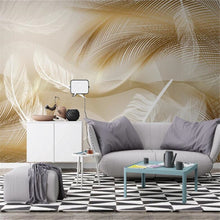 3D Luxury golden  feather wallpaper
