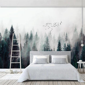 3D Misty Forest Peel And Stick Wallpaper