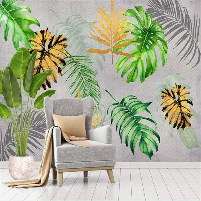 3D Gilt tropical wallpaper