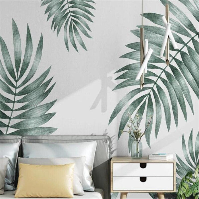 3D Minimalist tropical leaf wallpaper