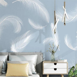 3D Watercolor white feather wallpaper