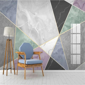 3D Geometric Marble Pattern Wallpaper