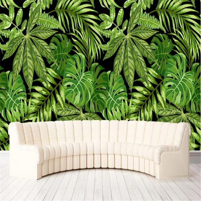 Southeast Asian Style Palm Tree Leaf Wallpaper