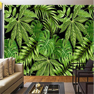 Southeast Asian Style Palm Tree Leaf Wallpaper