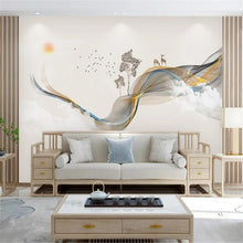 Chinese Hand-Painted Abstract Lines Wallpaper