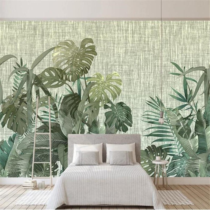 Retro Textured Tropical Rainforest Wallpaper