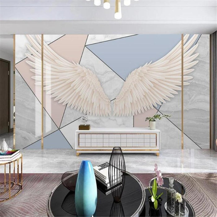 3D Golden Wings Wallpaper