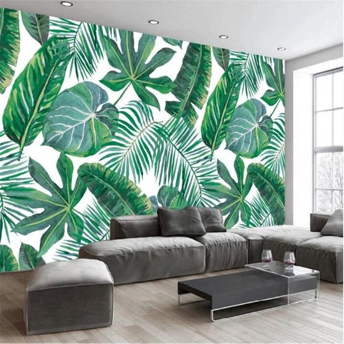 Modern Rainforest Banana Leaf Wallpaper