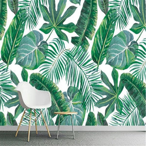 Modern Rainforest Banana Leaf Wallpaper