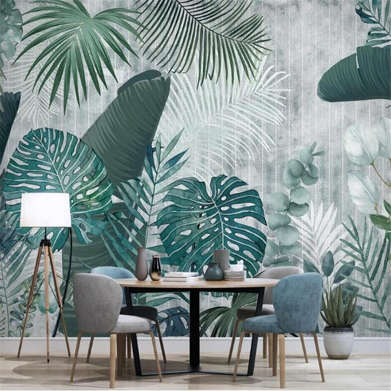 Modern Tropical Leaves Wallpaper