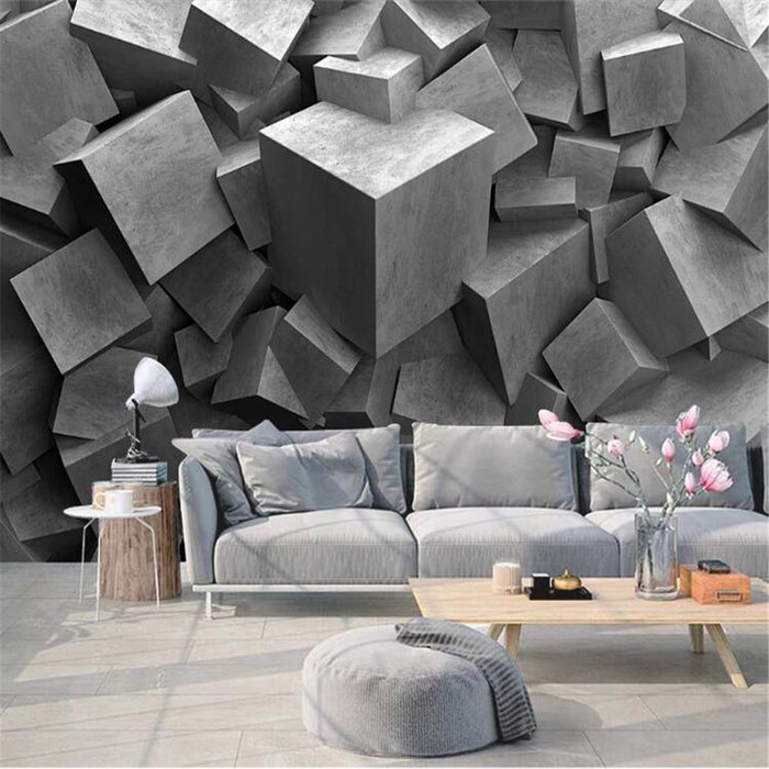 3D Cement board wallpaper
