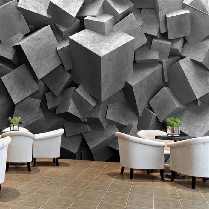 3D Cement board wallpaper