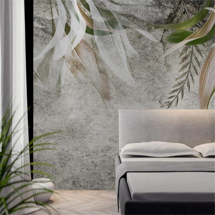 3D Retro Leaf Wallpaper