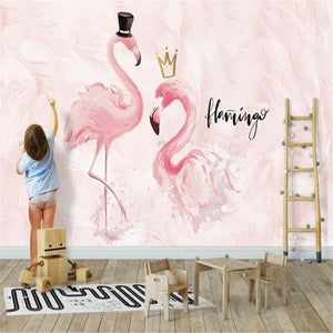 Pink Flamingo Couple Wallpaper