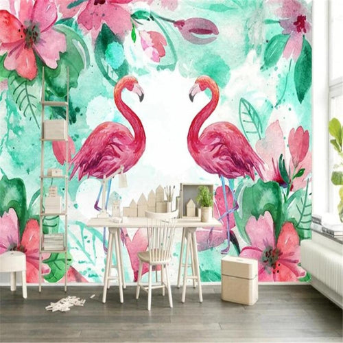 Bright Tropical Flamingo Wallpaper