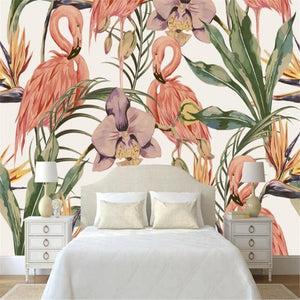 Minimalist Rainforest Flamingo Wallpaper