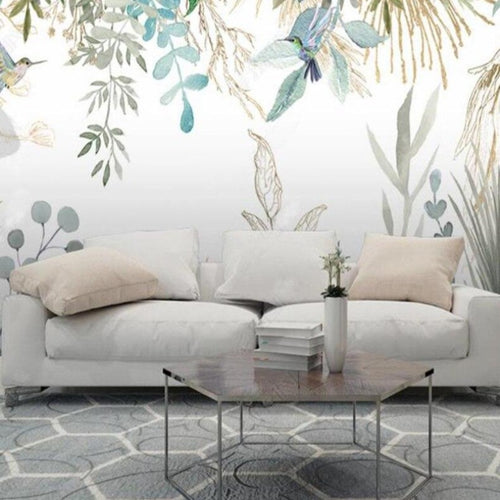 Blue Tropical Plants Leaves Wallpaper