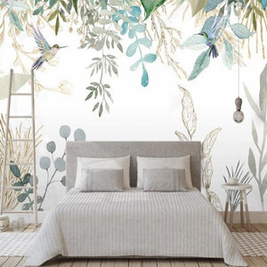 Blue Tropical Plants Leaves Wallpaper