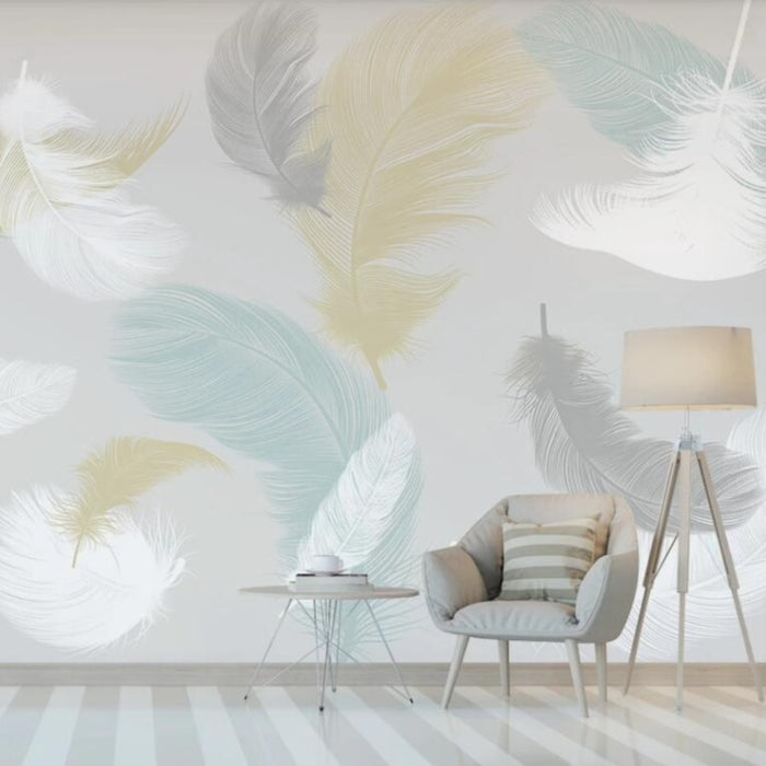 3D Colored feather wallpaper