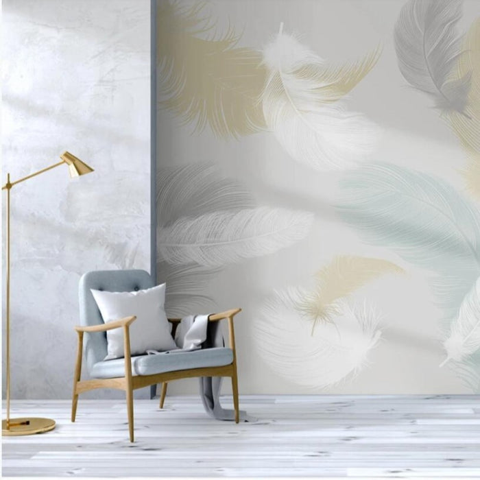 3D Colored feather wallpaper