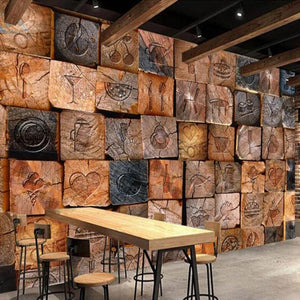 3D Wood grain wallpaper