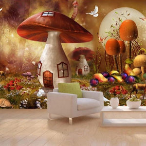3D Fairy mushroom wallpaper