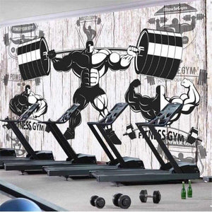 Retro Sports Weightlifting Gym Wallpaper