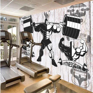 Retro Sports Weightlifting Gym Wallpaper