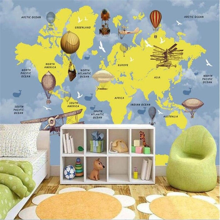 Cartoon World Map Wallpaper