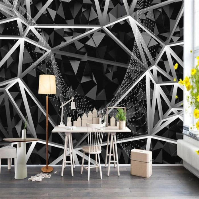 3D Black Geometric Wallpaper