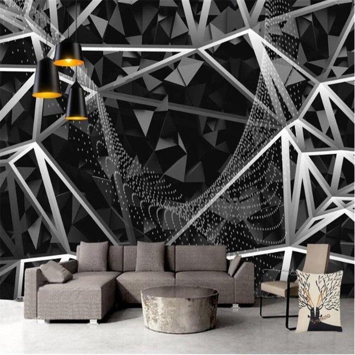 3D Black Geometric Wallpaper