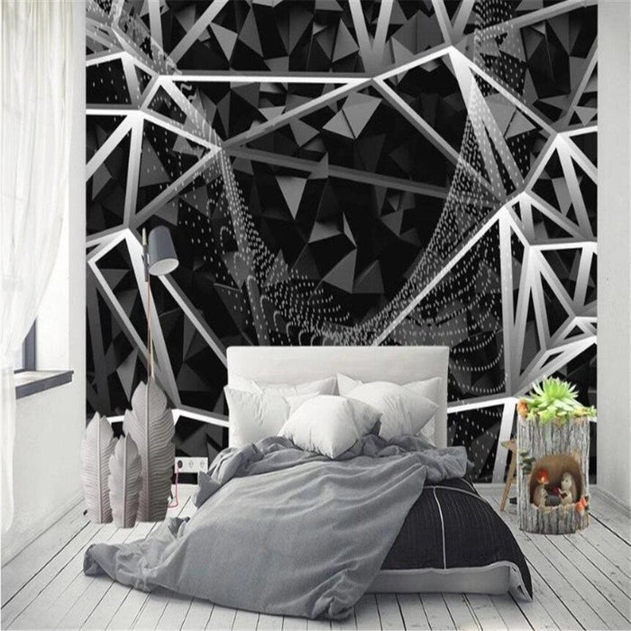 3D Black Geometric Wallpaper