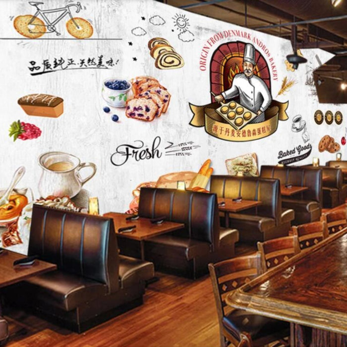 3D European dining wallpaper