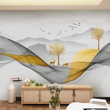 3D Gold foil lines wallpaper