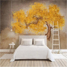 Hand-Painted Maple Tree Forest Wallpaper