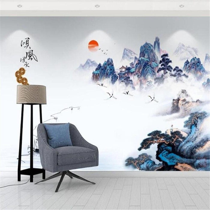 Chinese-Style Landscape Painting Wallpaper