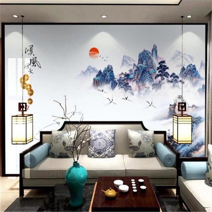 Chinese-Style Landscape Painting Wallpaper