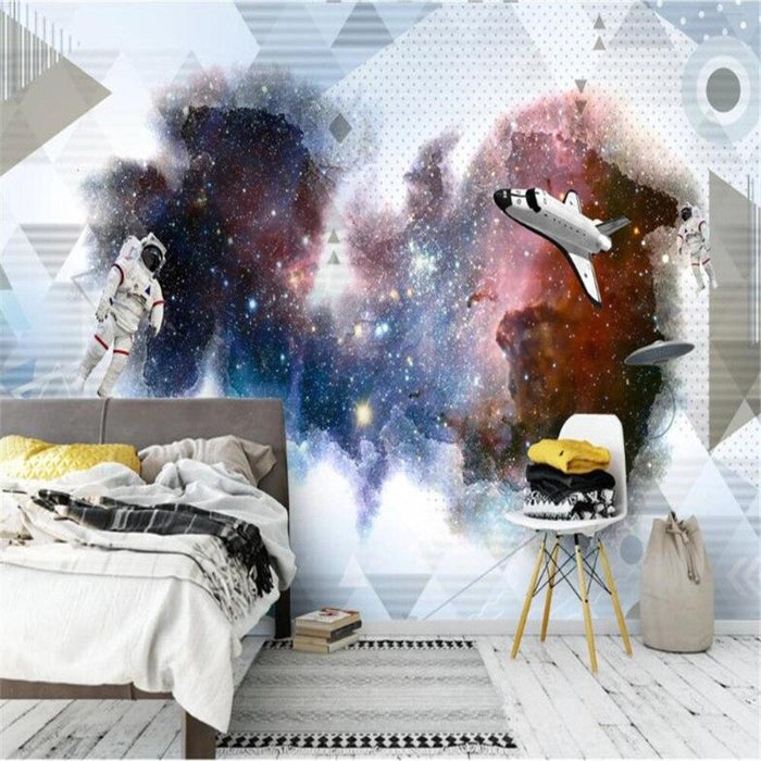 3D Starry Universe Space Capsule Wallpaper