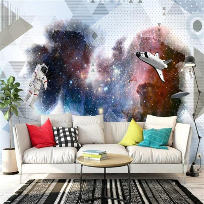 3D Starry Universe Space Capsule Wallpaper