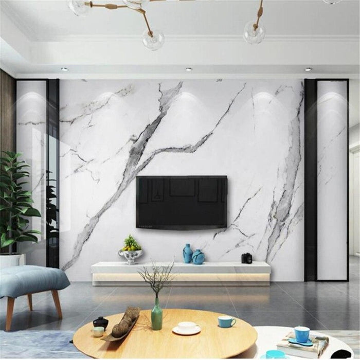 Marble Stone Jazz White Pattern Wallpaper