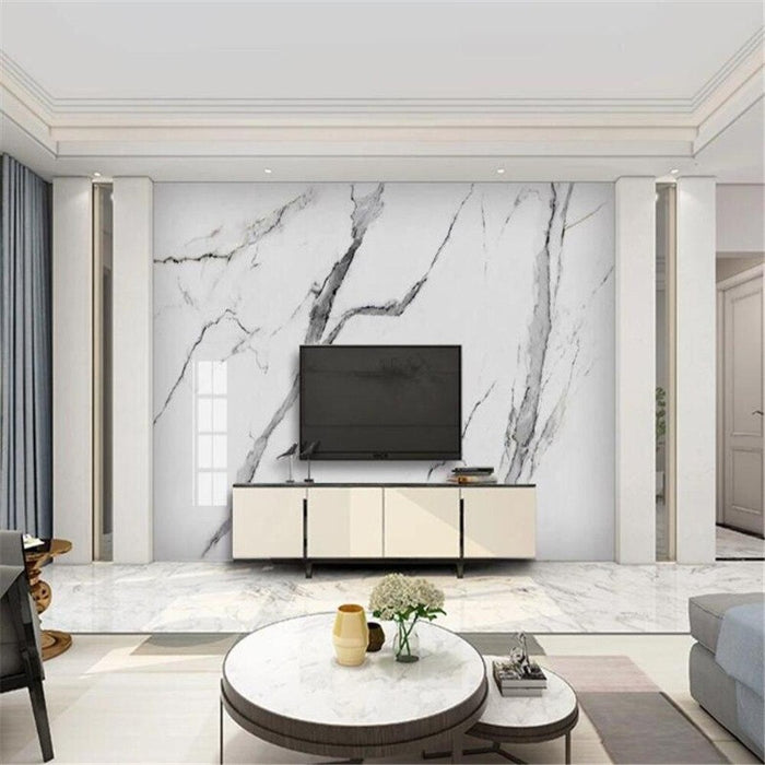 Marble Stone Jazz White Pattern Wallpaper