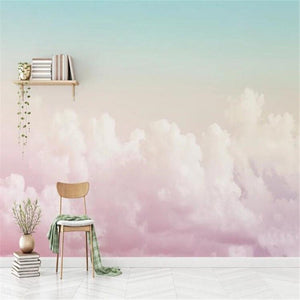 3D Pink Sky Clouds Wallpaper