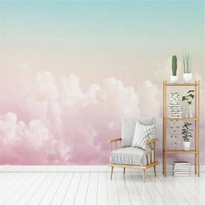 3D Pink Sky Clouds Wallpaper