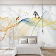 Chinese-Style Abstract Marble Landscape Wallpaper