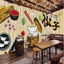 Hand-Painted Bun Dumpling Restaurant Wallpaper