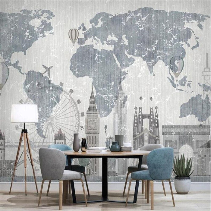 World Map Peel And Stick Wallpaper