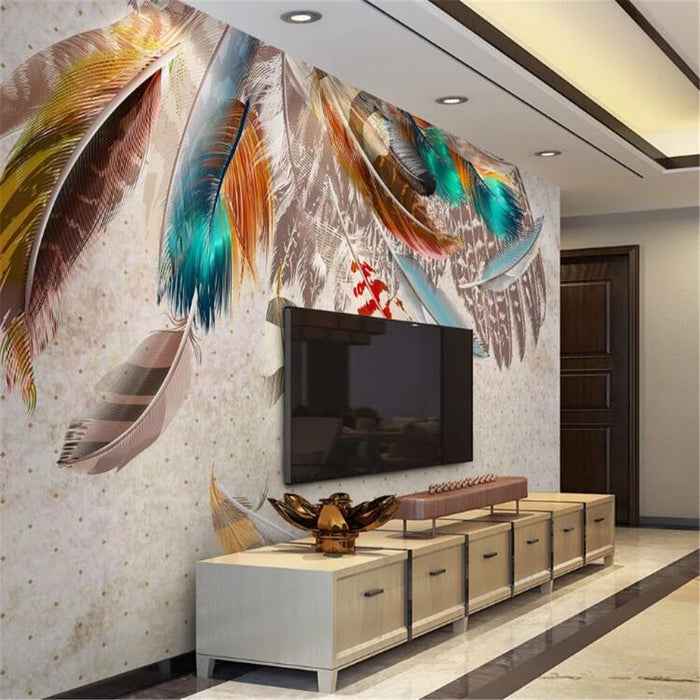 3D Color feather wallpaper
