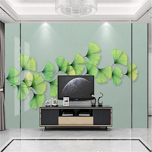 3D Watercolor ginkgo leaves wallpaper