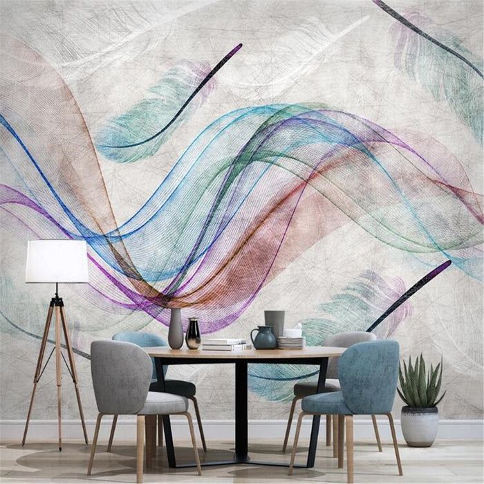 3D Retro abstract lines wallpaper